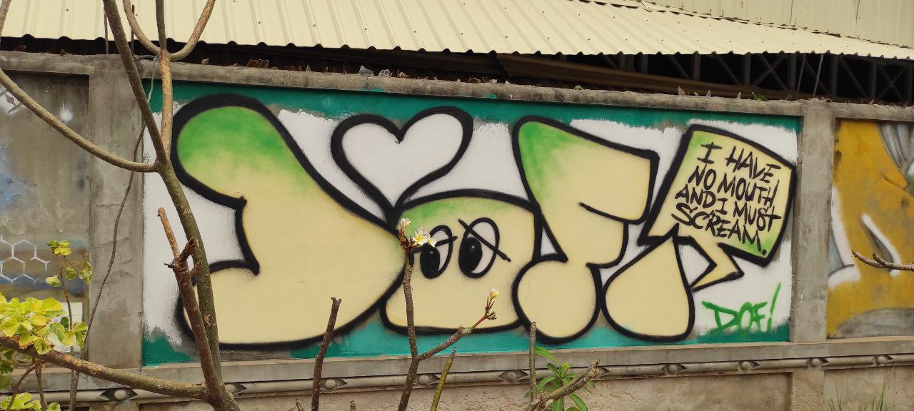 DOFI character wall with speech bubble